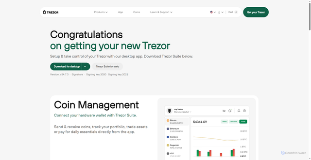 Security scan screenshot of https://welcome-trezo.vercel.app/