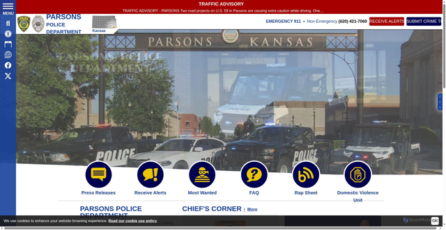 Security scan screenshot of https://www.parsonspdks.gov/