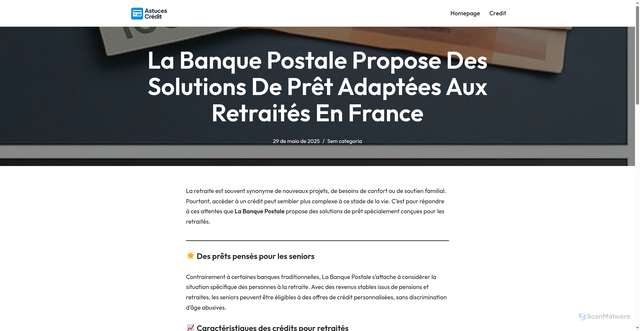 Security scan screenshot of https://fr.astucescredit.com/?p=319