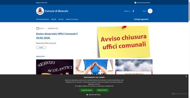 Security scan screenshot of https://www.comunedimoscufo.it