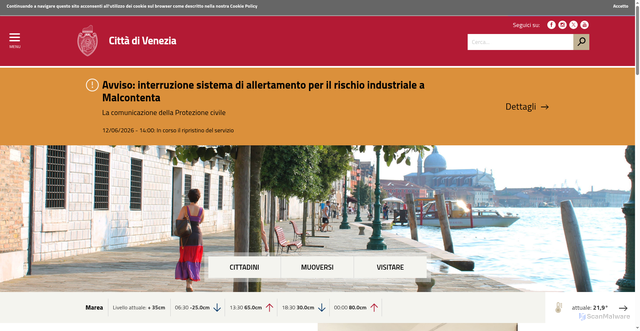Security scan screenshot of https://www.comune.venezia.it