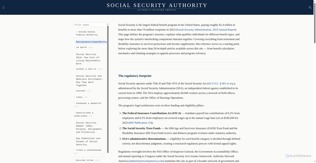 Security scan screenshot of https://socialsecurityauthority.com/