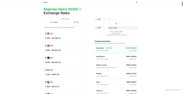 Security scan screenshot of https://www.nairadaily.net/