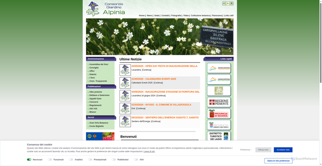 Security scan screenshot of https://www.consorzioalpinia.it/it/index.php