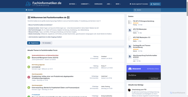 Security scan screenshot of https://fachinformatiker.de