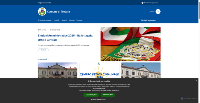 Security scan screenshot of https://www.comune.trecate.no.it