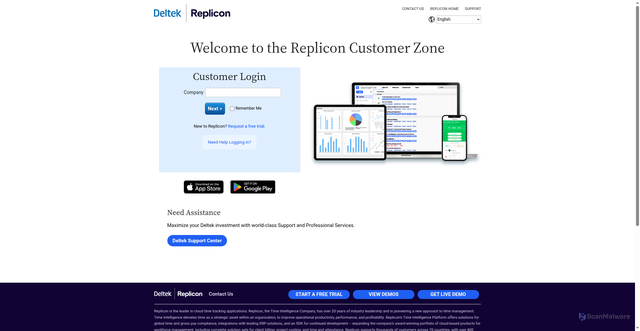 Security scan screenshot of https://na5.replicon.com