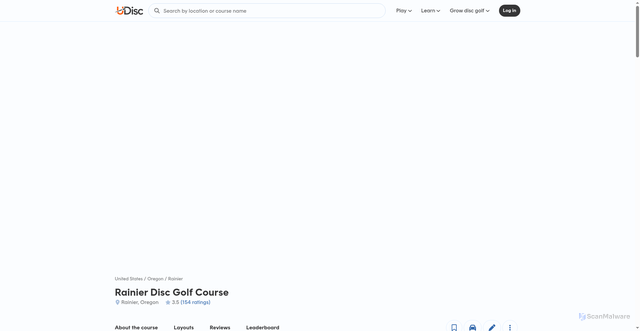 Security scan screenshot of https://udisc.com/courses/rainier-disc-golf-course-xqHo