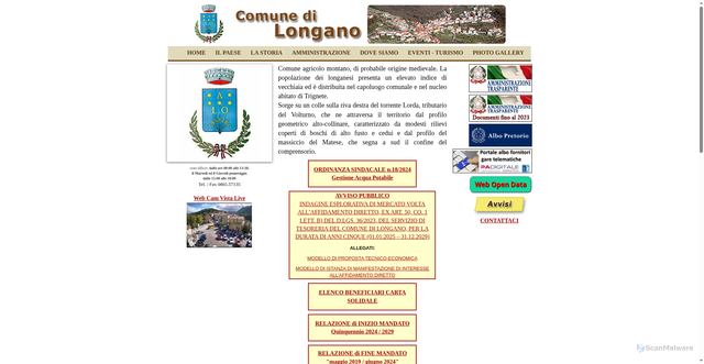 Security scan screenshot of www.comune.longano.is.it