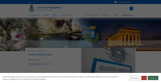 Security scan screenshot of https://www.comune.agrigento.it