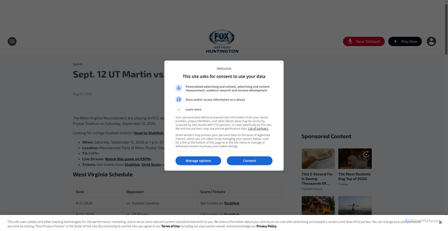 Security scan screenshot of https://foxsports1420.iheart.com/content/2026-08-23-sept-12-ut-martin-vs-wvu-football-tickets/