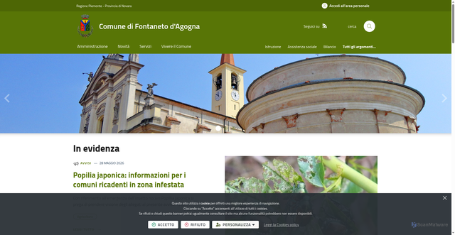 Security scan screenshot of https://www.comune.fontaneto.no.it