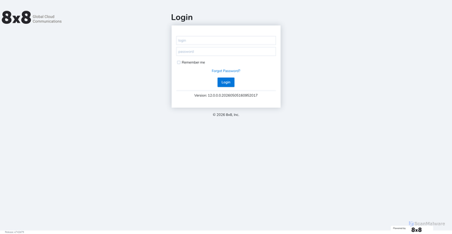Security scan screenshot of https://vcc-na15-cf.8x8.com