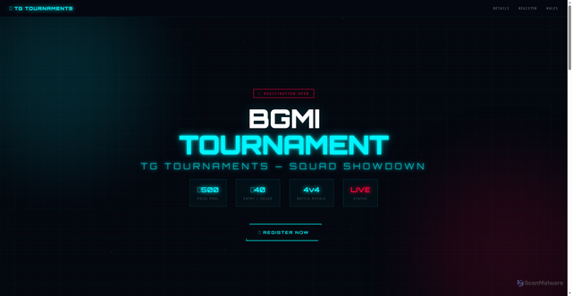 Security scan screenshot of https://tgesportsofficial-y0t2yp2yej.edgeone.app/