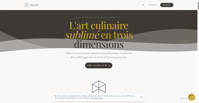 Security scan screenshot of https://menu3d.net