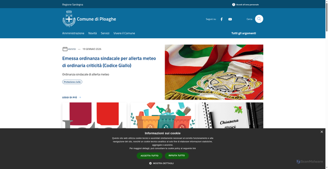 Security scan screenshot of https://www.comune.ploaghe.ss.it/it