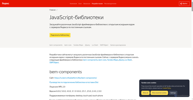 Security scan screenshot of https://rasp.yastatic.net