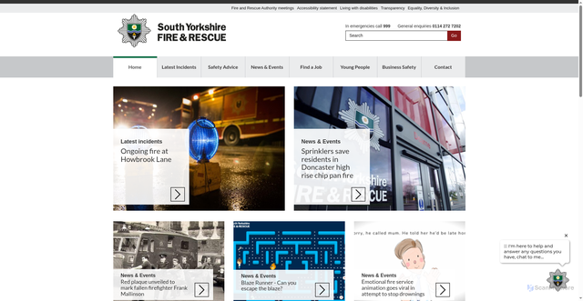 Security scan screenshot of https://www.syfire.gov.uk/