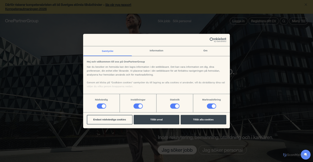 Security scan screenshot of https://onepartnergroup.se