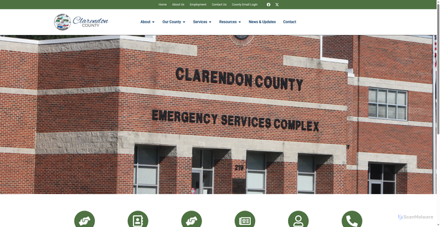 Security scan screenshot of https://www.clarendoncountygov.org/