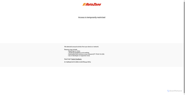 Security scan screenshot of https://www.autozone.com.mx