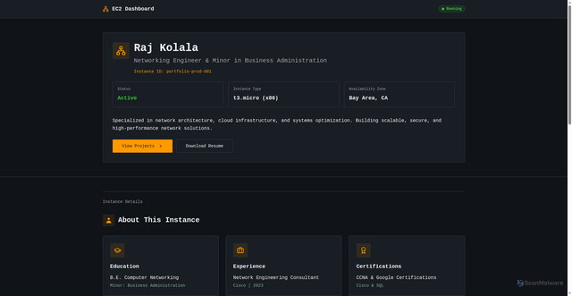 Security scan screenshot of http://rajkolala.com/