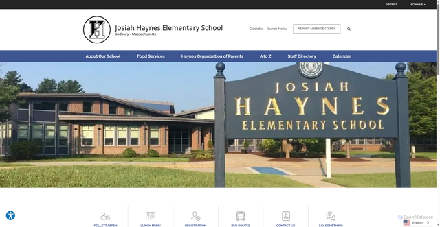 Security scan screenshot of https://haynes.sudbury.k12.ma.us/