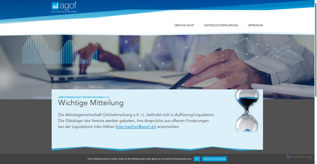 Security scan screenshot of https://agof.de