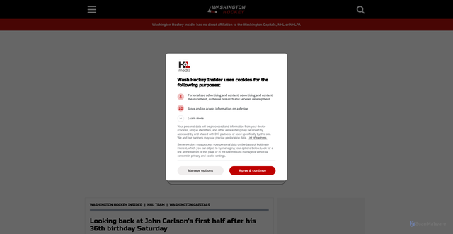Security scan screenshot of https://www.washingtonhockeyinsider.com/nhl-team/washington-capitals/looking-back-at-john-carlson-first-half-after-his-36th-birthday-saturday