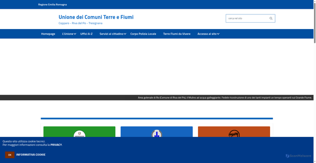 Security scan screenshot of https://www.unioneterrefiumi.fe.it/hh/index.php?jvs=0&acc=1