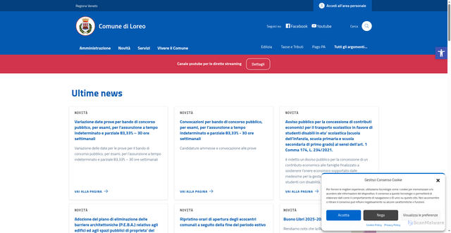 Security scan screenshot of https://comune.loreo.ro.it/