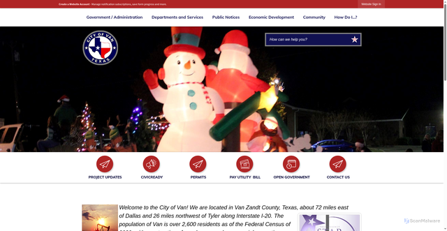 Security scan screenshot of https://vantx.gov/