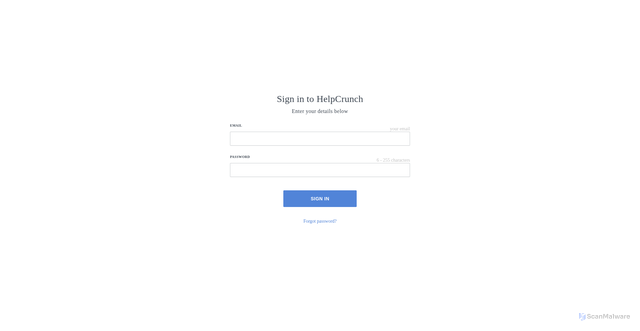 Security scan screenshot of https://applicantsupport.helpcrunch.com