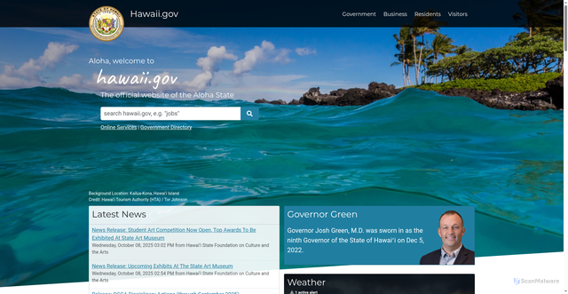 Security scan screenshot of https://portal.ehawaii.gov/