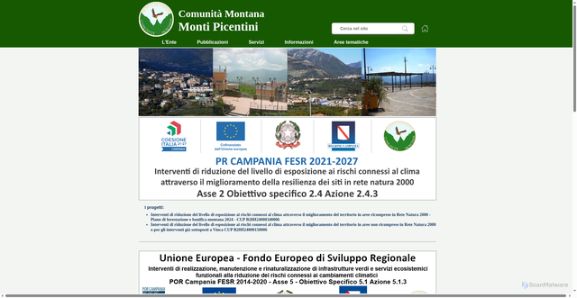 Security scan screenshot of https://www.cm-montipicentini.it