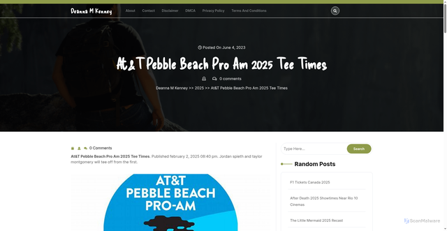 Security scan screenshot of https://deannamkenneys.pages.dev/oqblq-att-pebble-beach-pro-am-2025-tee-times-moawh/