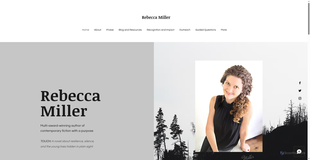 Security scan screenshot of https://www.rebeccamiller-author.com/