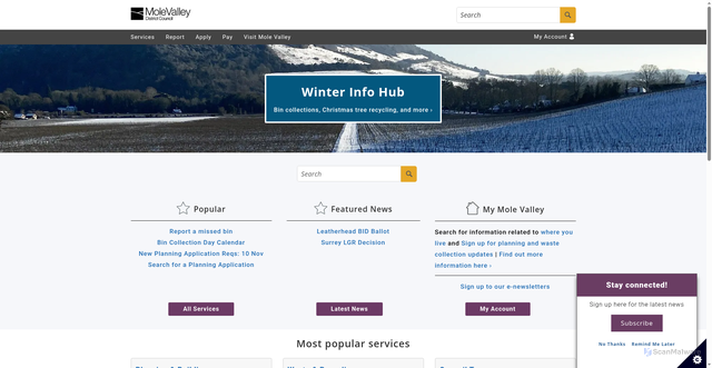 Security scan screenshot of https://www.molevalley.gov.uk/