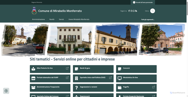 Security scan screenshot of https://www.comune.mirabellomonferrato.al.it