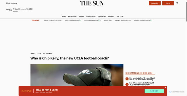 Security scan screenshot of https://www.sbsun.com/2017/11/25/who-is-chip-kelly-the-new-ucla-football-coach/