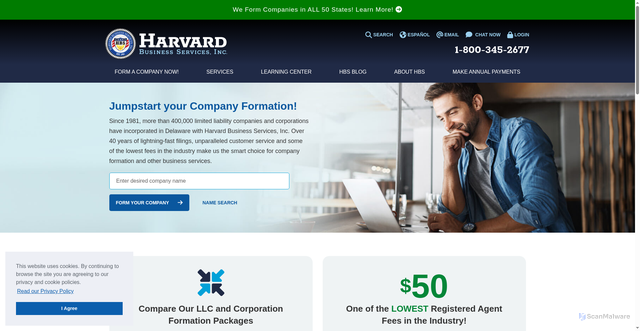 Security scan screenshot of https://www.delawareinc.com