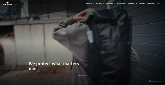 Security scan screenshot of https://www.verisure.com/