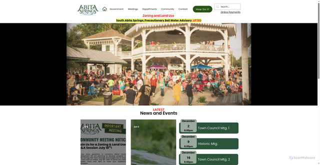 Security scan screenshot of https://www.townofabitasprings.com/