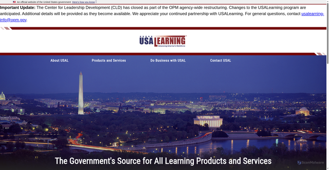 Security scan screenshot of https://usalearning.gov/