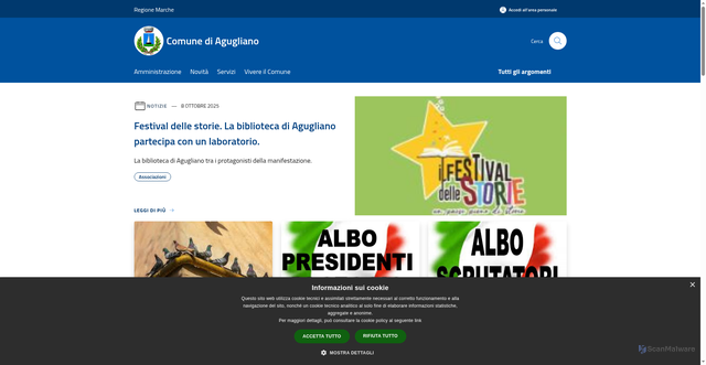 Security scan screenshot of https://www.comune.agugliano.an.it/it