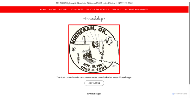 Security scan screenshot of https://ninnekahok.gov/
