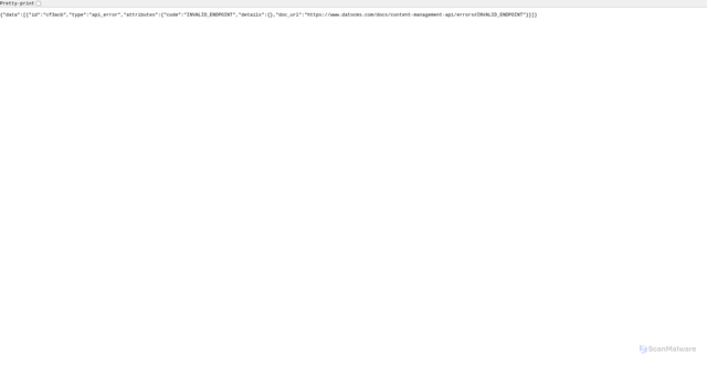 Security scan screenshot of https://site-api.datocms.com