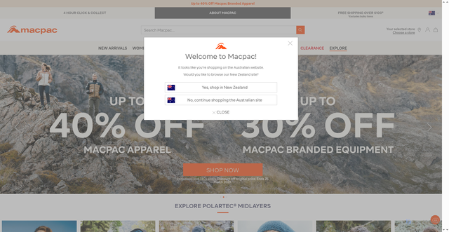 Security scan screenshot of https://www.macpac.com.au
