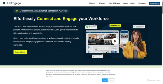 Security scan screenshot of https://hubengage.com