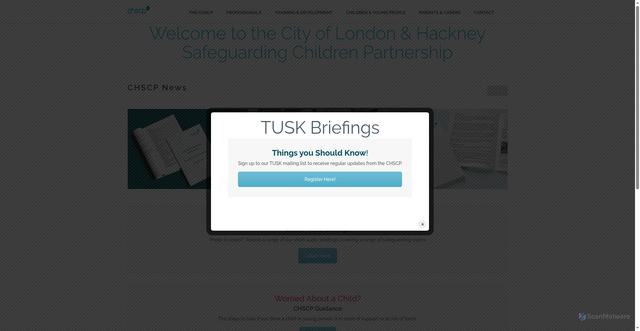 Security scan screenshot of https://chscp.org.uk/